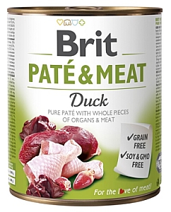 Brit Pate & Meat Dog Duck puszka 800g