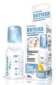 Eurowet Butelka ze smoczkiem do karmienia zwierząt 120ml