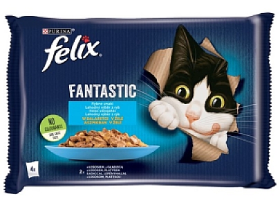Felix Fantastic Rybne Smaki łosoś/gładzica w galaretce saszetki 4x85g