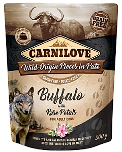 Carnilove Dog Buffalo & Rose Petals - bawół i płatki róży saszetka 300g