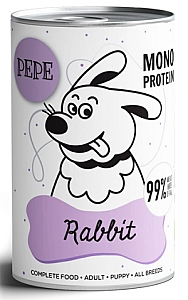 Paka Zwierzaka PEPE Rabbit (królik) puszka 400g