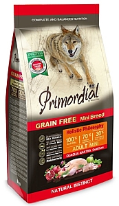 Primordial Dog Grain Free Mini Adult Quail & Duck 2kg