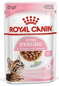Royal Canin Kitten Sterilised karma mokra w sosie dla kociąt od 6 do 12 miesiąca życia, sterylizowanych saszetka 85g