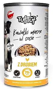 TUF TUF Kawałki mięsne z drobiem dla psa puszka 415g