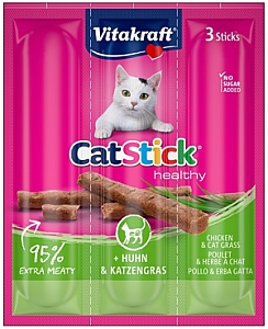 Vitakraft Cat Stick Classic kurczak + kocia trawa 3szt [58896]