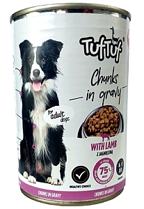 TUF TUF Kawałki mięsne z jagnięciną dla psa puszka 415g