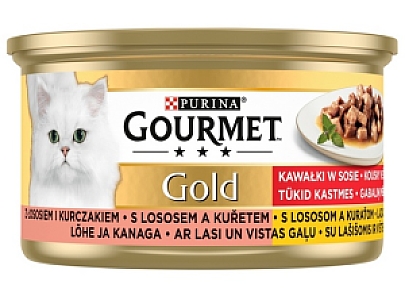 Gourmet Gold Łosoś i kurczak w sosie 85g