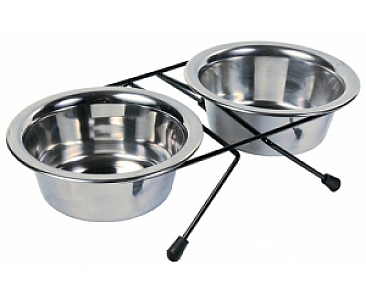 Trixie Dwie miski 0,45L na stojaku [24831]