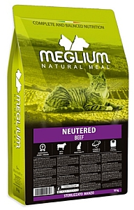 Meglium Cat Adult Neutered Beef 10kg