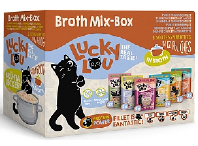 Lucky Lou Extrafood Broth-Mix-Box Multipack w bulionie saszetki 12x70g