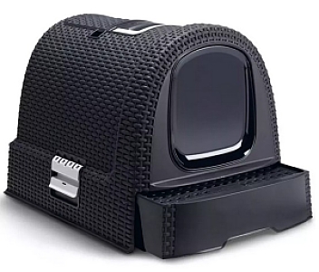 Curver Toaleta z filtrem dla kota grafitowo-biała