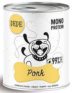 Paka Zwierzaka PEPE Pork (wieprzowina) puszka 800g