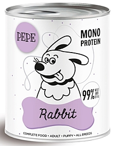 Paka Zwierzaka PEPE Rabbit (królik) puszka 800g