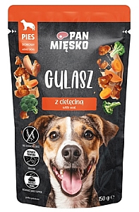Pan Mięsko Karma mokra dla psa - Gulasz indyk z cielęciną saszetka 150g