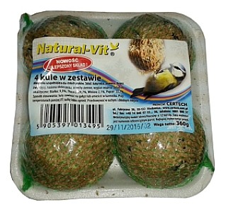 Natural-Vit Kule dla dzikich ptaków tacka 4szt 360g