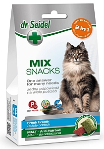 Dr Seidel Smakołyki dla kotów 2w1 malt/oddech 60g