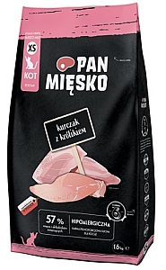Pan Mięsko Karma sucha dla kociąt - kurczak i królik chrupki XS 1,6kg