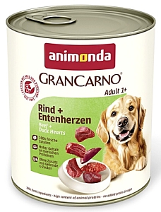 Animonda GranCarno Original Adult Rind Entenherzen Wołowina + Serca kacze puszka 800g