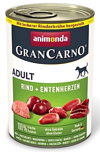 Animonda GranCarno Original Adult Rind Entenherzen Wołowina + Serca kacze puszka 400g