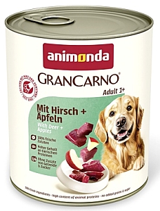 Animonda GranCarno Original Adult Rind Hirsch Apfel Wołowina, Jeleń + Jabłko puszka 800g