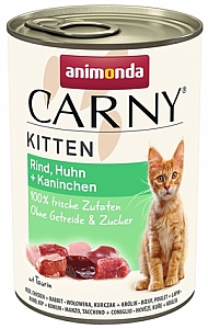 Animonda Carny Kitten Wołowina, Kurczak + Królik puszka 400g