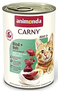 Animonda Carny Adult Wołowina, Sarnina + Borówka puszka 400g