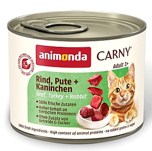 Animonda Carny Adult Wołowina, Indyk + Królik puszka 200g