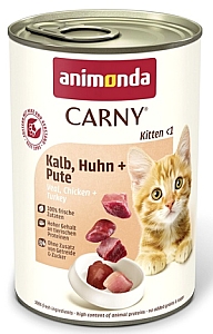 Animonda Carny Kitten Cielęcina + Kurczak + Indyk puszka 400g