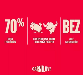 Carnilove Dog Turkey & Buffalo - indyk i bawół saszetka 300g