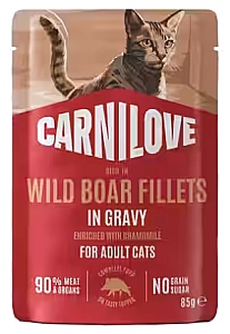 Carnilove Cat Wild Boar - dzik w sosie saszetka 85g