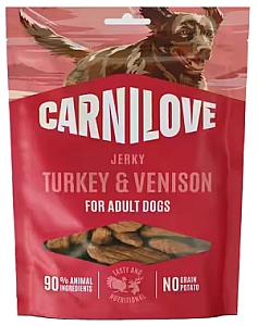 Carnilove Dog Jerky Turkey & Venison - indyk i dziczyzna 100g