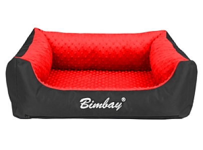 Bimbay Pokrowiec do kanapy Minky r.3 - 100x80cm czarny-czerwony