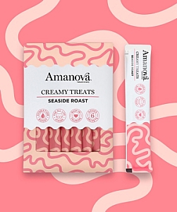 Amanova Cat Creamy Treats Seaside Roast Tuna & Chicken liver - tuńczyk i wątróbka 6x15g