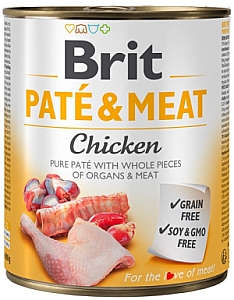 Brit Pate & Meat Dog Chicken puszka 800g