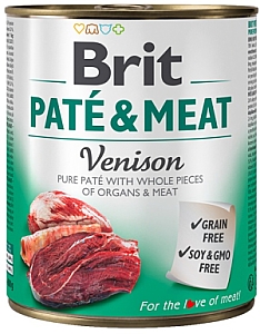Brit Pate & Meat Dog Venison puszka 800g