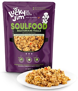 Lucky Jim SoulFood Paella z kurczakiem, łososiem i krewetkami 300g