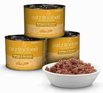 Catz Finefood Classic N.17 Drób i Krewetki puszka 200g