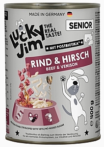 Lucky Jim Classic Senior Wołowina i jeleń puszka 400g