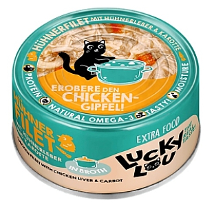 Lucky Lou Extrafood Kurczak i wątróbka z kurczaka w bulionie puszka 70g