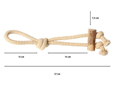 Dingo Psia-Kawka Gryzak z drewna kawowego sznurowy przeciągacz 37cm