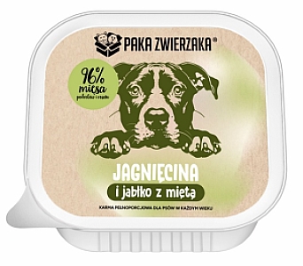 Paka Zwierzaka Jagnięcina i jabłko z miętą tacka 150g