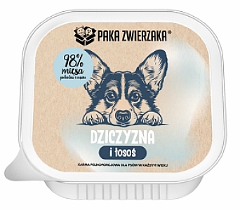 Paka Zwierzaka Dziczyzna i łosoś tacka 150g