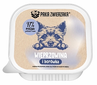 Paka Zwierzaka Wieprzowina z borówką tacka 150g