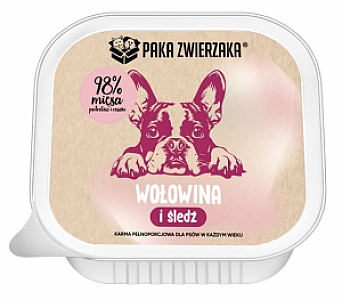Paka Zwierzaka Wołowina i śledź tacka 150g