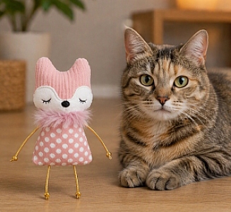 Zolux Zabawka dla kota Lis Dotie różowy 10cm